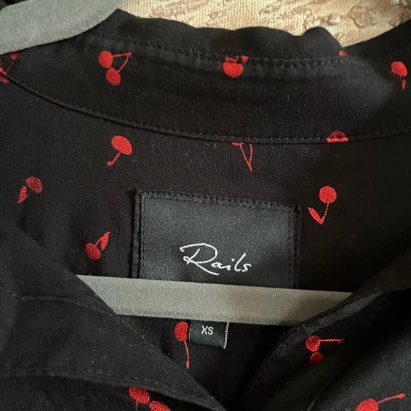 Rails Rocsi Metallic Cherry Print Shirt - Picture 9 of 12